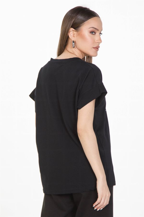 T-shirt με σχέδιο μάτι στρας
