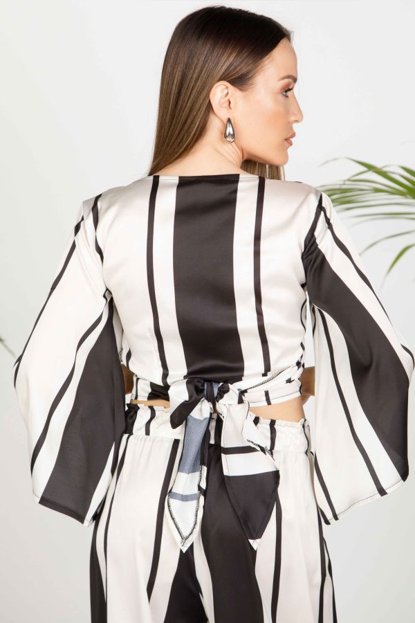 Satin wrap crop top