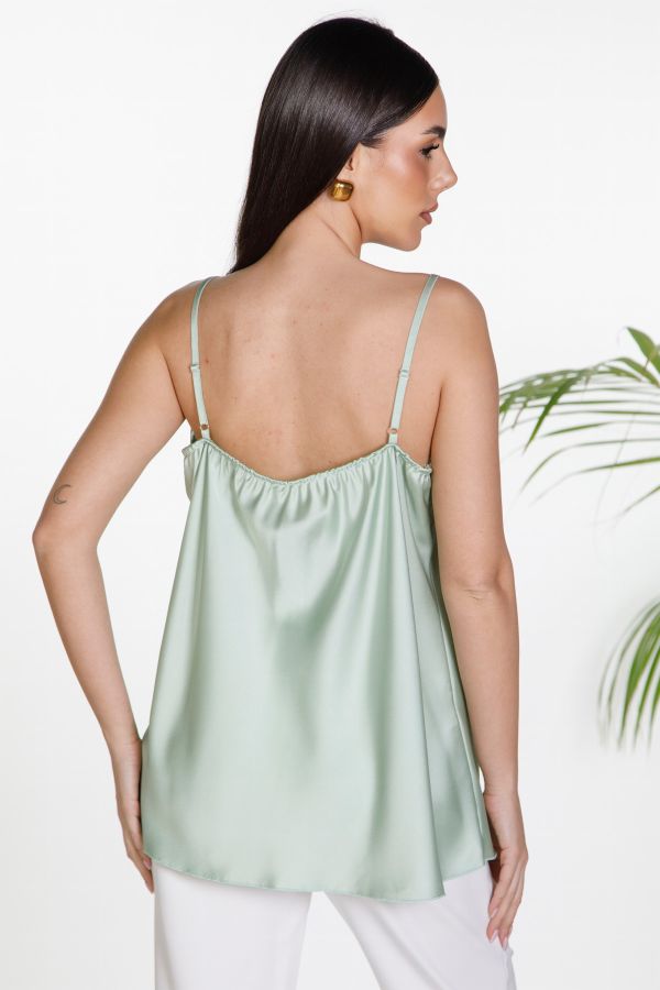 Lingerie-style blouse with thin straps