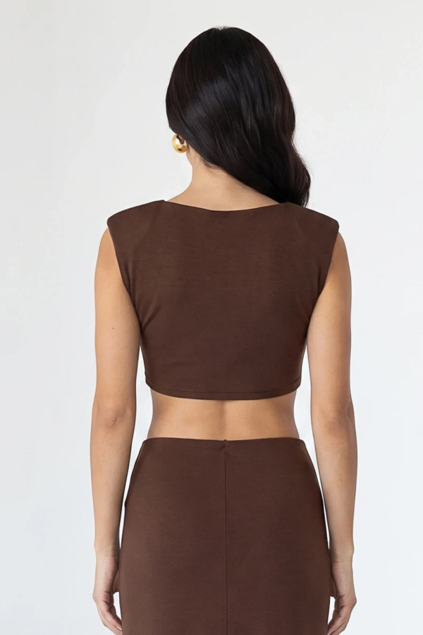 Crop top με κόμπο και βάτες