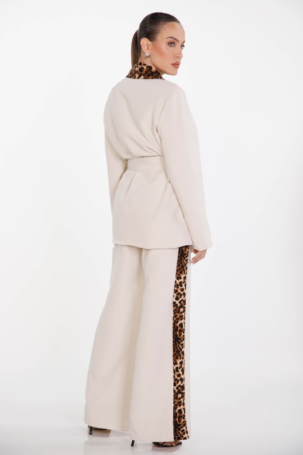 Suit co-ord blazer and pants with leopard details