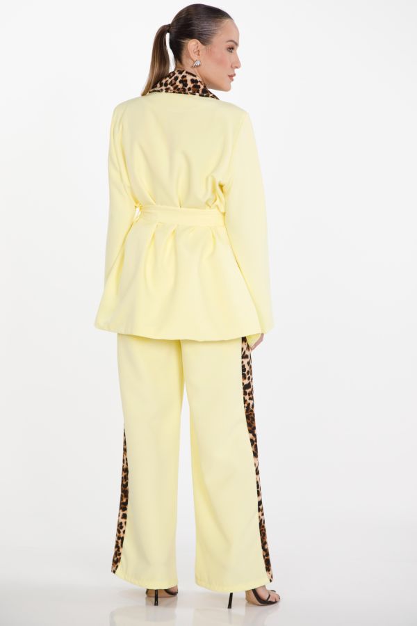 Suit co-ord blazer and pants with leopard details