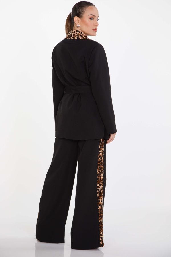 Suit co-ord blazer and pants with leopard details