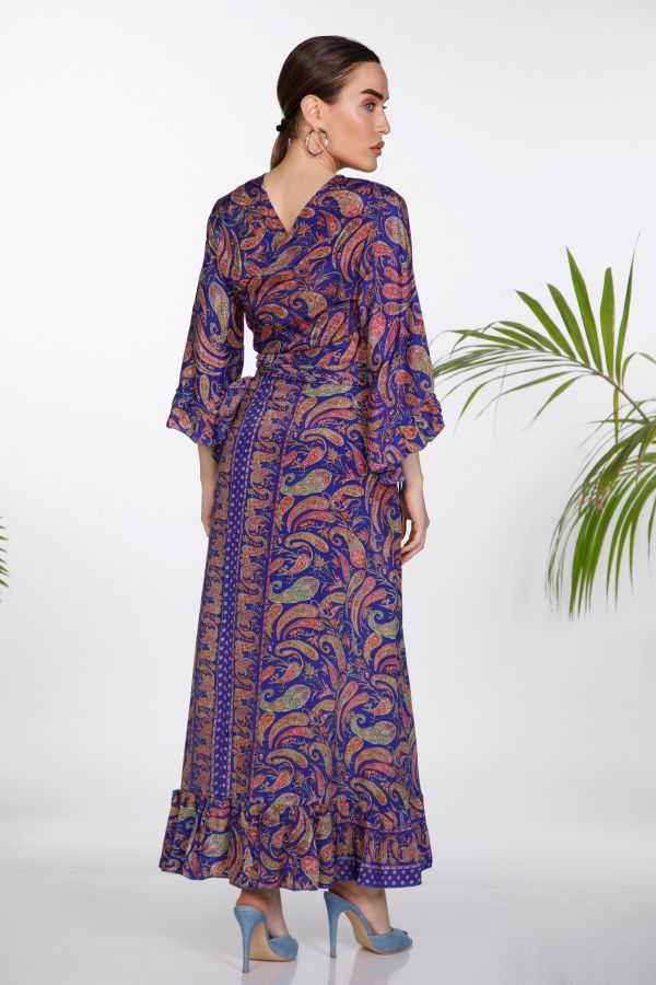 Σετ boho crop top , φούστα με βολάν