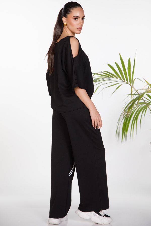Set with cold shoulder top & trousers