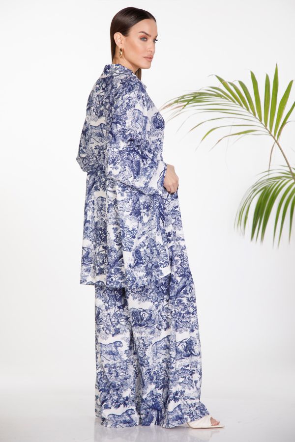 Toile de Jouy print shirt and trousers set