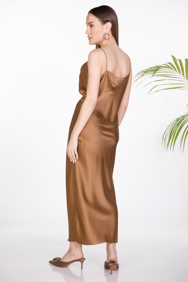 Midi satin slip dress