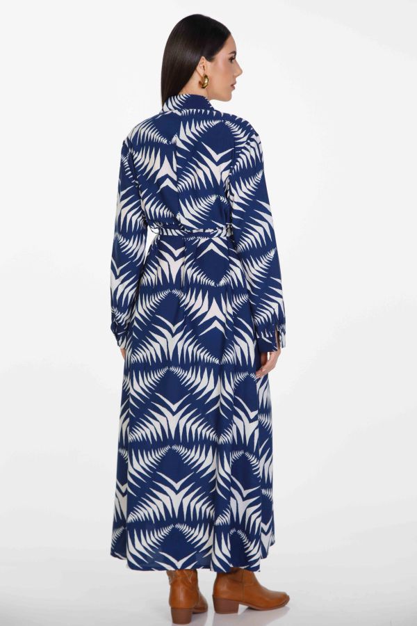 Maxi shirt ruffle printed dress