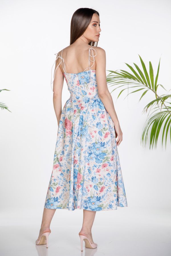 Floral dress with string straps
