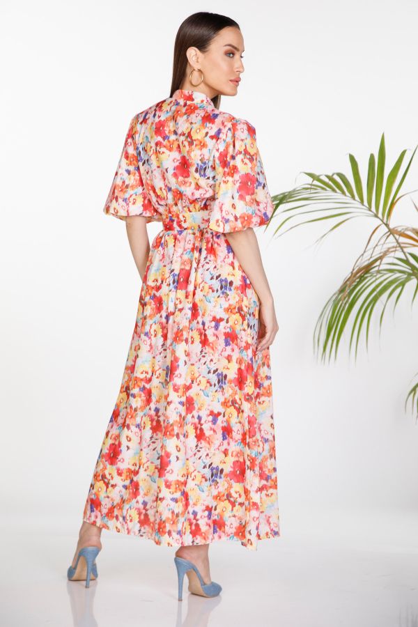 Floral maxi dress with belt