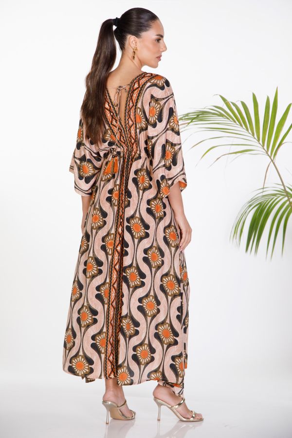 Μάξι boho φόρεμα με εμπριμέ σχέδιο