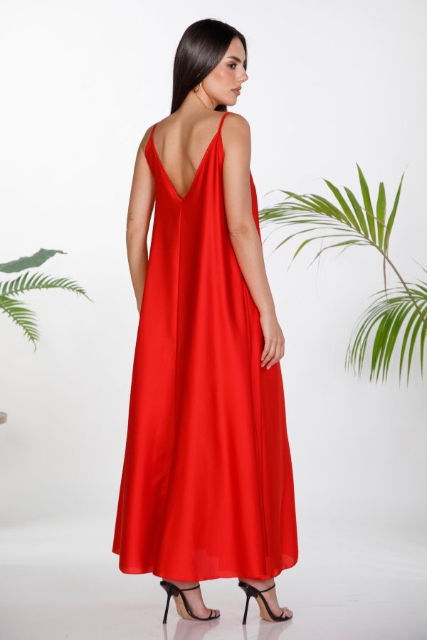 Satin maxi slip dress