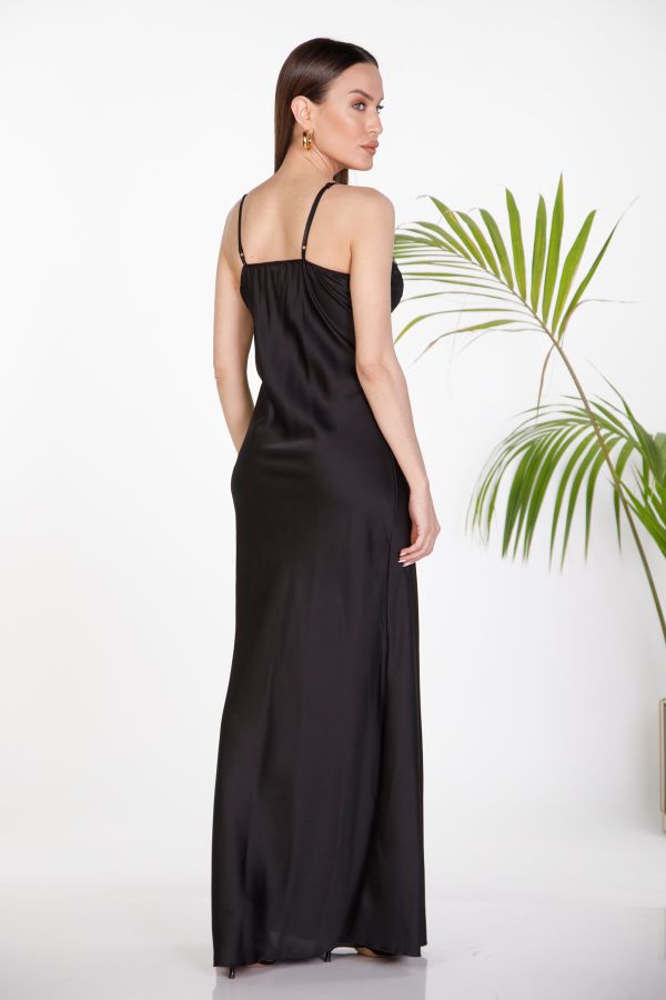 Satin maxi slip dress