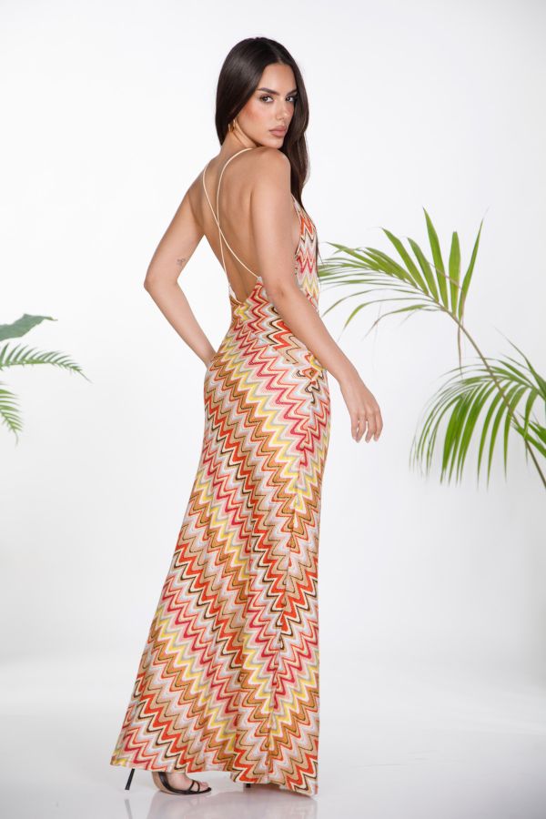 Maxi chevron print dress