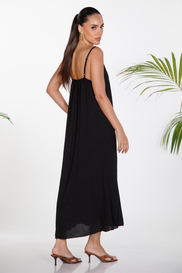 Maxi lingerie dress with lace