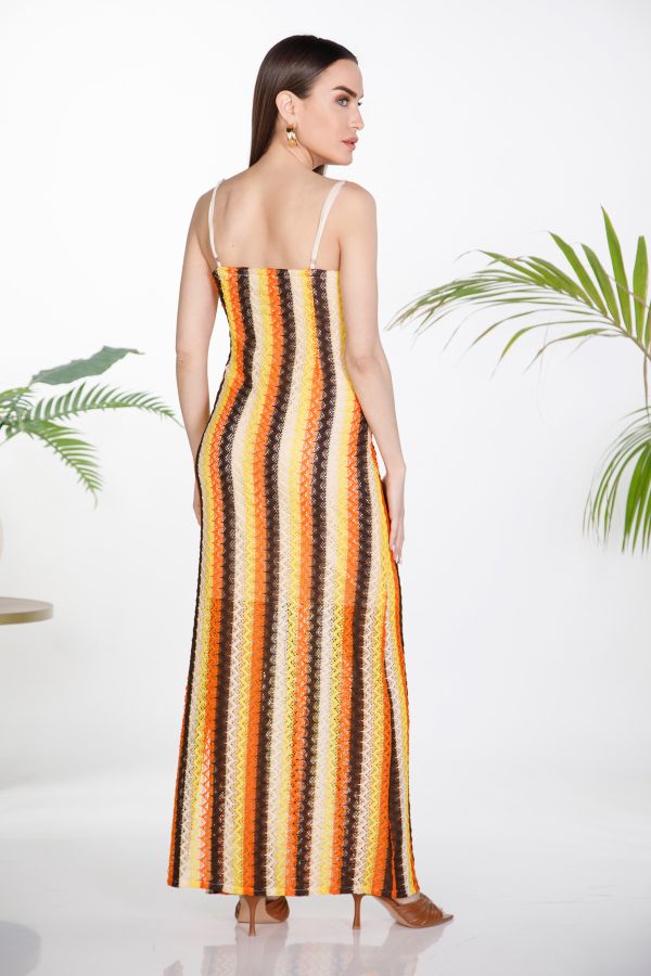 Knitted maxi dress with seashell detail