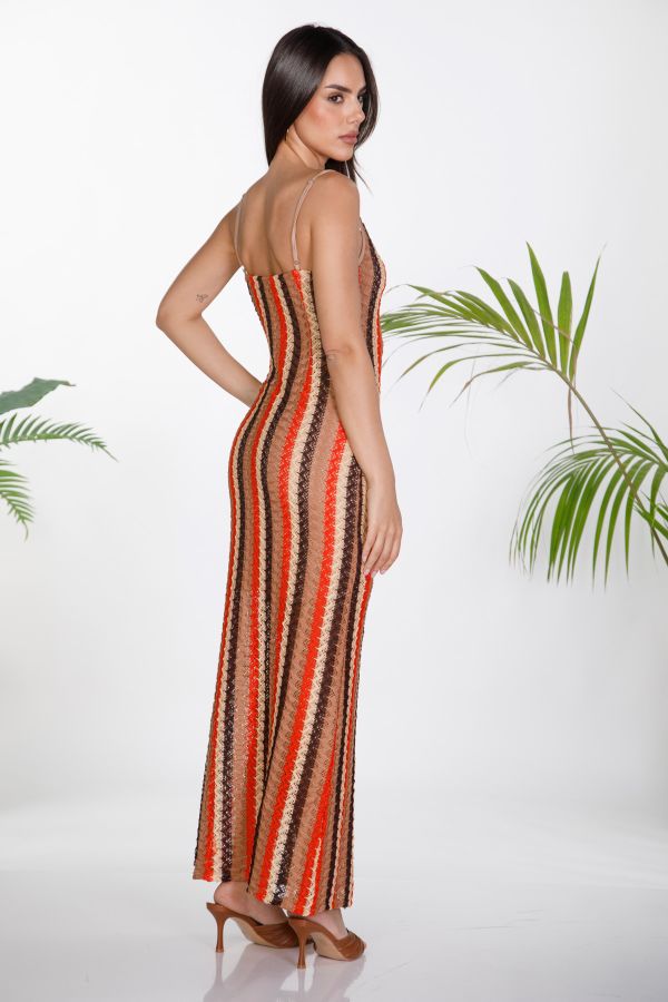 Knitted maxi dress with seashell detail
