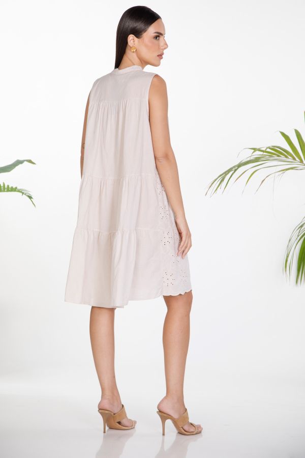 Sleeveless guipure mini dress