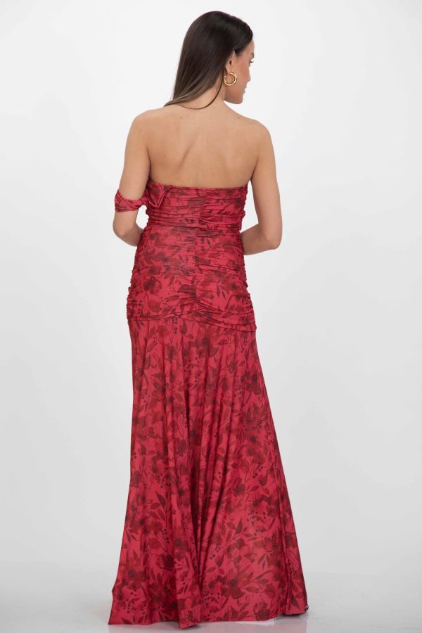 Floral maxi dress with draped details