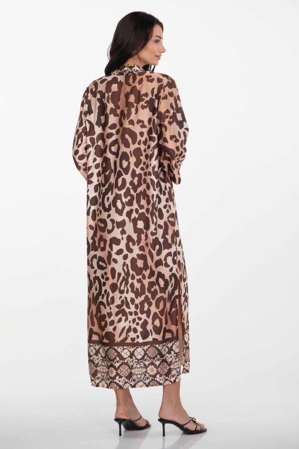 Leopard maxi caftan dress