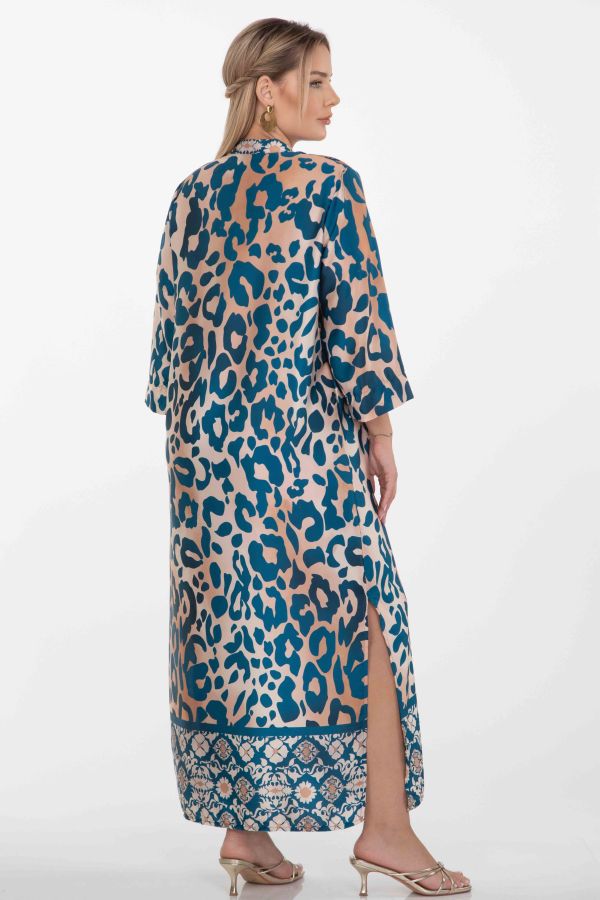 Leopard maxi caftan dress