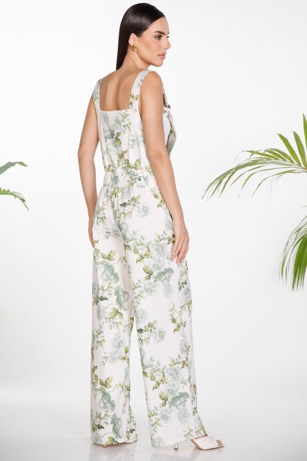 Floral dungaree jumpsuit