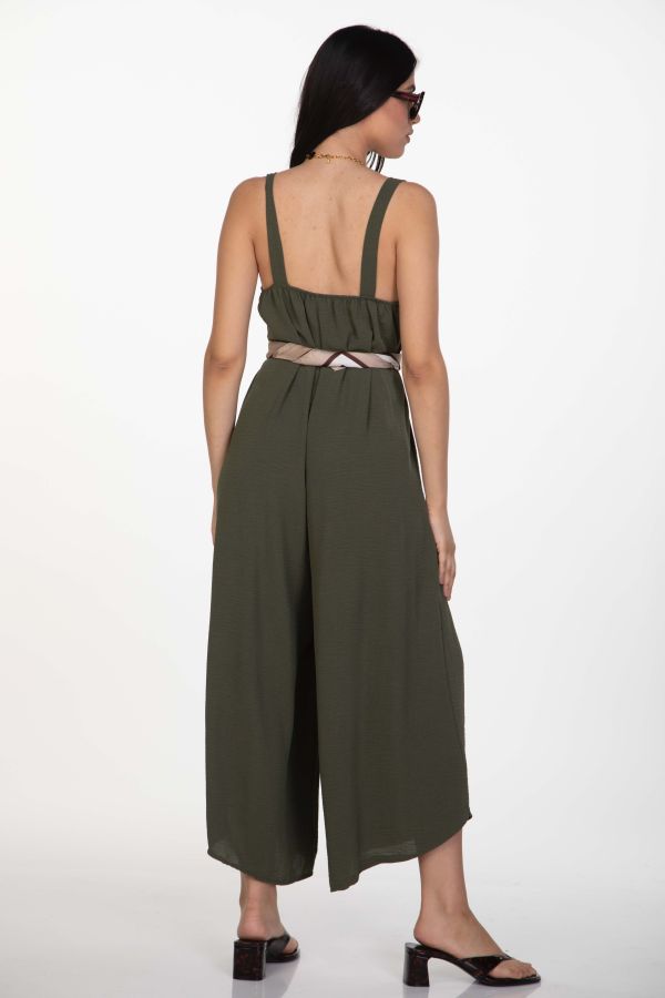 Oversized jumpsuit with wide straps