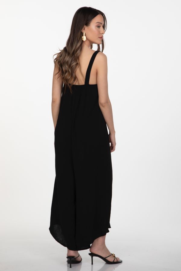 Oversized jumpsuit with wide straps