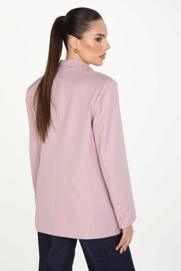 Solid color button blazer