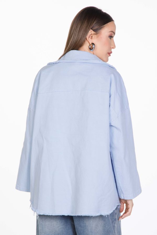 Oversized τζιν jacket - πουκάμισο