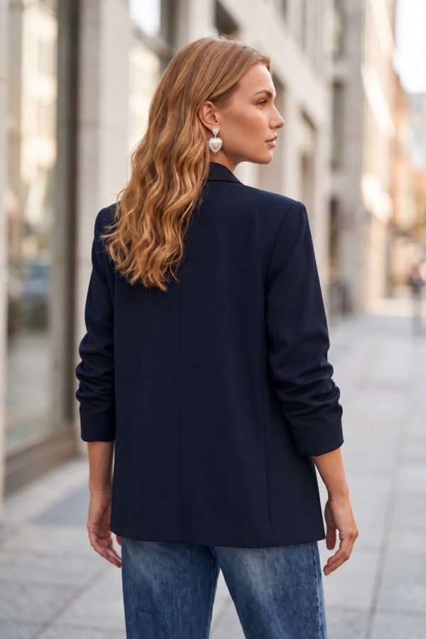 Oversize ανοιχτό σακάκι με σούρες στα μανίκια