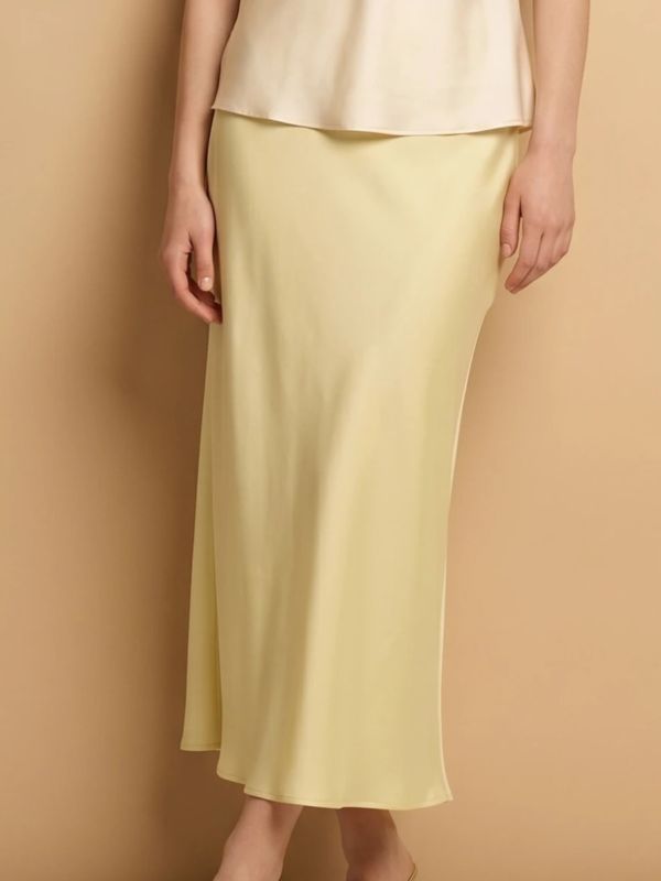 Satin midi skirt in a-line silhouette