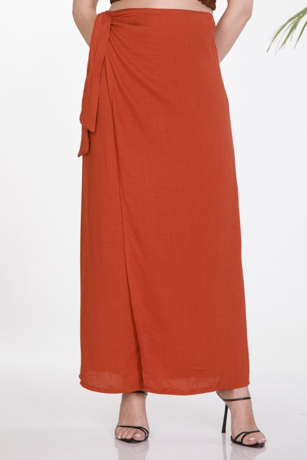 Linen sarong wrap skirt