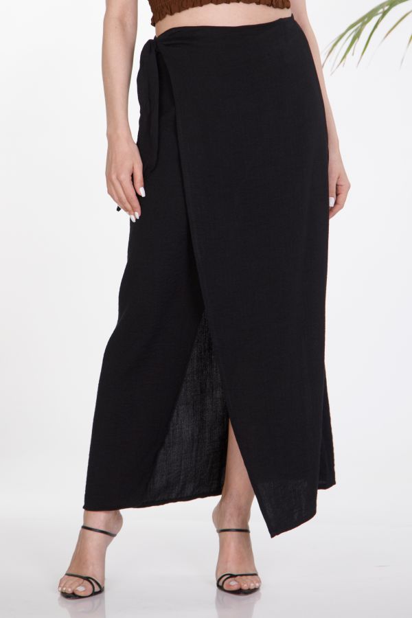 Linen sarong wrap skirt