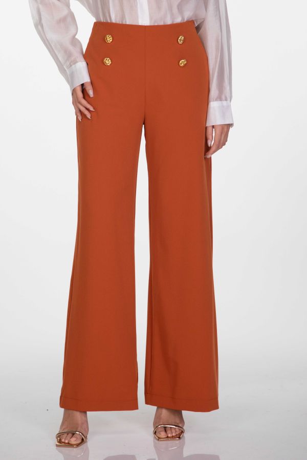 Pants with gold buttons