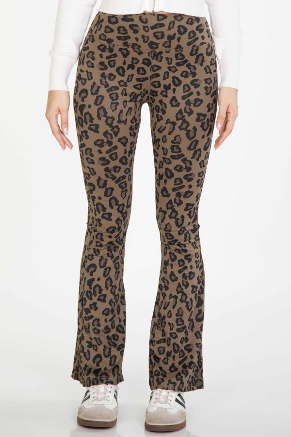 Elastic leopard pants