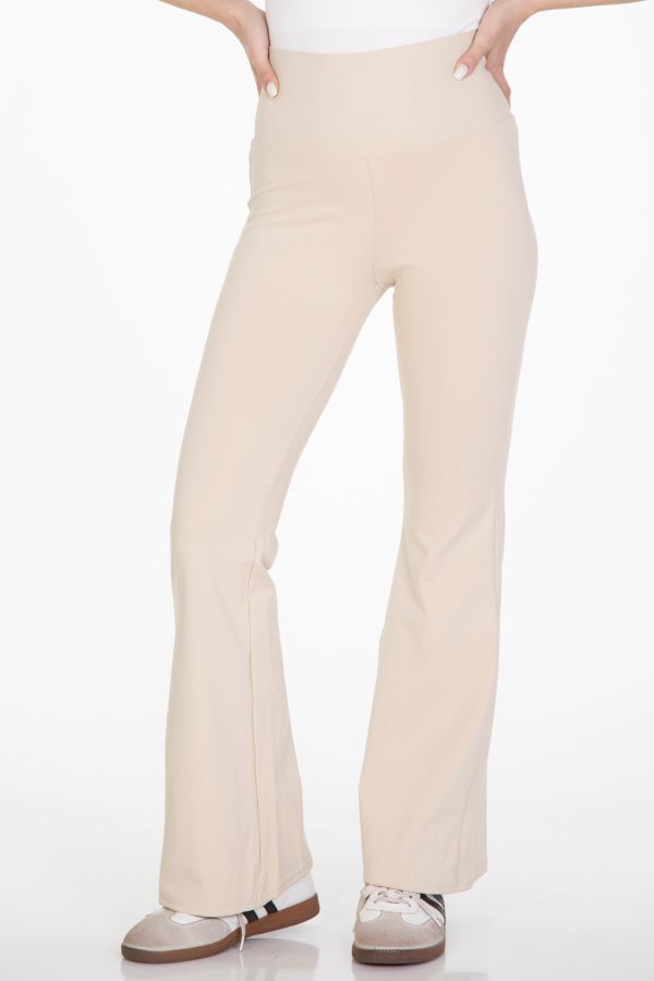 Elastic bell-bottom leggings