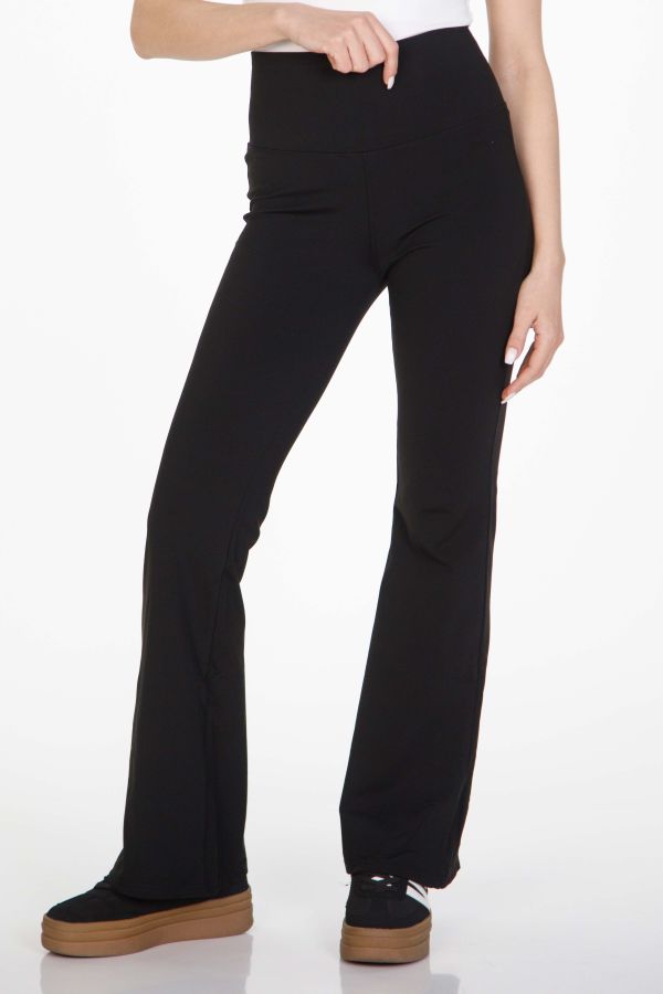 Elastic bell-bottom leggings