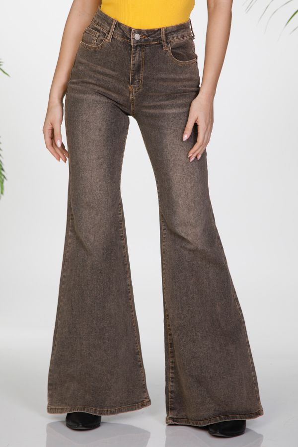 Washed flare jeans
