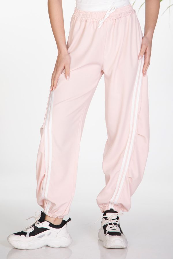 Barrel pants with side stripe
