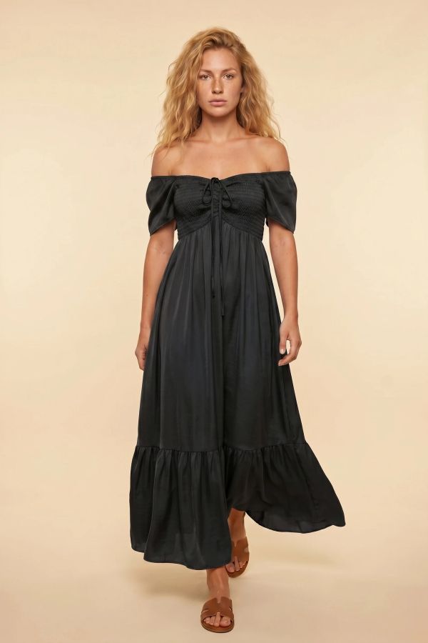 Maxi dress with smocked bodice